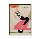 80cmx120cm Scooter Black Frame Canvas Wall Art