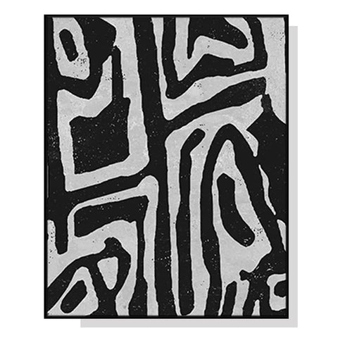 50cmx70cm Abstract Black Artwork Black Frame Canvas Wall Art