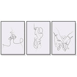 40cmx60cm Couples 3 Sets Black Frame Canvas Wall Art