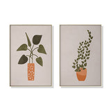 50cmx70cm Boho Botanical Art 2 Sets Gold Frame Canvas Wall Art