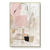 50cmx70cm Abstract Pink Gold Frame Canvas Wall Art