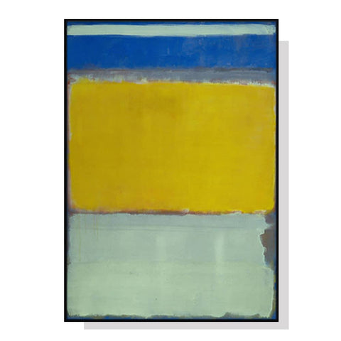 80cmx120cm Blue Yellow Green By Mark Rothko Black Frame Canvas Wall Art