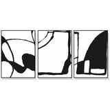 40cmx60cm Black and White 3 Sets Black Frame Canvas Wall Art