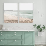 70cmx100cm Coastal Prints 2 Sets White Frame Canvas Wall Art