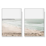 90cmx135cm Coastal Prints 2 Sets White Frame Canvas Wall Art