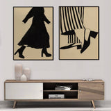 50cmx70cm Fashion Illustration 2 Sets Black Frame Canvas Wall Art