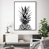 40cmx60cm Pineapple Black Frame Canvas Wall Art