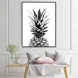 40cmx60cm Pineapple Black Frame Canvas Wall Art