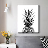 100cmx150cm Pineapple Black Frame Canvas Wall Art