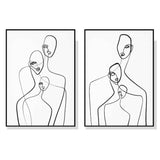 40cmx60cm Abstract Figures 2 Sets Black Frame Canvas Wall Art