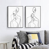 70cmx100cm Abstract Figures 2 Sets Black Frame Canvas Wall Art