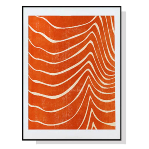 40cmx60cm Abstract Orange Black Frame Canvas Wall Art