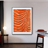 70cmx100cm Abstract Orange Black Frame Canvas Wall Art