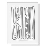 50cmx70cm Black And White Lines White Frame Canvas Wall Art