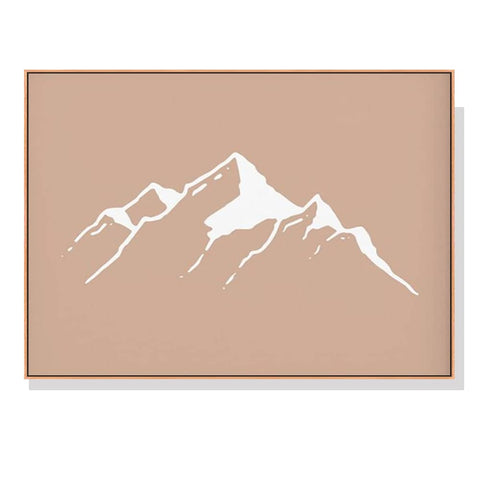 80cmx120cm Boho Mountain Wood Frame Canvas Wall Art