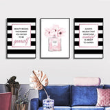 70cmx100cm Fashion Prints 3 Sets Black Frame Canvas Wall Art