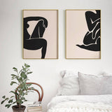 40cmx60cm Female Figure 2 Sets Gold Frame Canvas Wall Art