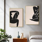 80cmx120cm Female Figure 2 Sets Gold Frame Canvas Wall Art