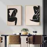 90cmx135cm Female Figure 2 Sets Gold Frame Canvas Wall Art