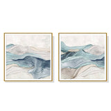 50cmx50cm Blue Mountain 2 Sets Gold Frame Canvas Wall Art