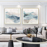 40cmx40cm Blue Mountain 2 Sets Gold Frame Canvas Wall Art