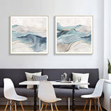 90cmx90cm Blue Mountain 2 Sets Gold Frame Canvas Wall Art