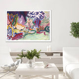 40cmx60cm Late Summer White Frame Canvas Wall Art