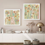 40cmx40cm Lovely Pattern 2 Sets White Frame Canvas Wall Art