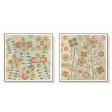 80cmx80cm Lovely Pattern II 2 Sets Wood Frame Canvas Wall Art