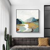 90cmx90cm September Afternoon Black Frame Canvas Wall Art