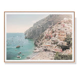 50cmx70cm Italy Amalfi Coast Wood Frame Canvas Wall Art