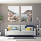 70cmx100cm Italy Positano 2 Sets Wood Frame Canvas Wall Art