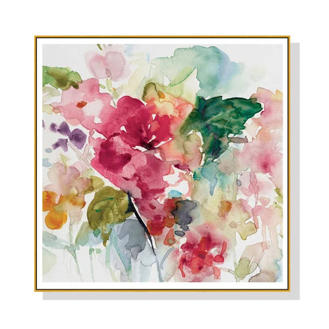 50cmx50cm Floral Brunch Gold Frame Canvas Wall Art