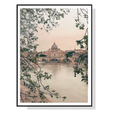 100cmx150cm Rome City Black Frame Canvas Wall Art