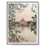 80cmx120cm Rome City Black Frame Canvas Wall Art