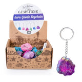 Gemstone Aura Quartz Geode Keychain (SENT AT RANDOM)