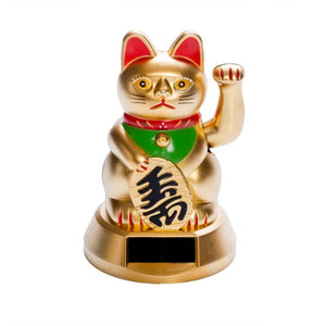 Golden Lucky Cat Solar Dancer