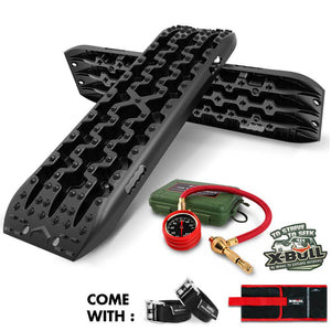 X-BULL Recovery Tracks Boards Sand Truck Mud 4WD 4x4 Gen3.0 Black/ Tyre Tire Deflator