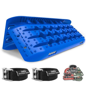 X-BULL KIT1 Recovery track Board Traction Sand trucks strap mounting 4x4 Sand Snow Car BLUE