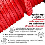 X-BULL 14500LBS Electric Winch 12V synthetic rope with 4PCS Recovery Tracks Gen3.0 Red