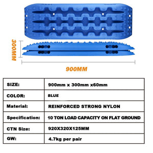 X-BULL Recovery tracks Sand tracks 2pcs Sand / Snow / Mud 10T 4WD Gen 2.0 - blue