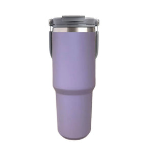 600ML Purple Stainless Steel Travel Mug with Leak-proof 2-in-1 Straw and Sip Lid, Vacuum Insulated Coffee Mug for Car, Office, Perfect Gifts, Keeps Liquids Hot or Cold