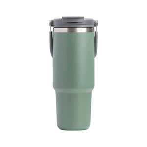 750ML Green Stainless Steel Travel Mug with Leak-proof 2-in-1 Straw and Sip Lid, Vacuum Insulated Coffee Mug for Car, Office, Perfect Gifts, Keeps Liquids Hot or Cold