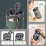 750ML Purple Stainless Steel Travel Mug with Leak-proof 2-in-1 Straw and Sip Lid, Vacuum Insulated Coffee Mug for Car, Office, Perfect Gifts, Keeps Liquids Hot or Cold