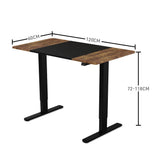 FORTIA Sit Stand Standing Desk, 120x60cm, 72-118cm Height Adjustable, 70kg Load, Oak style/Black Frame