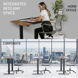 FORTIA Sit Stand Standing Desk, 120x60cm, 72-118cm Height Adjustable, 70kg Load, Oak style/Black Frame