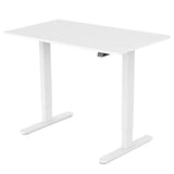 FORTIA Sit Stand Standing Desk, 120x60cm, 72-118cm Height Adjustable, 70kg Load, White/White Frame