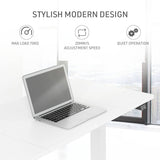 FORTIA Sit Stand Standing Desk, 120x60cm, 72-118cm Height Adjustable, 70kg Load, White/White Frame