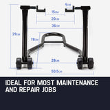 T-REX Rear Motorcycle Stand Heavy-Duty Motorbike Lift Paddock Carrier Bike Fork