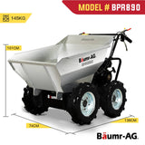 BAUMR-AG Mini Dumper Power Wheel Barrow Tracked Motorised Petrol Powered Wheelbarrow